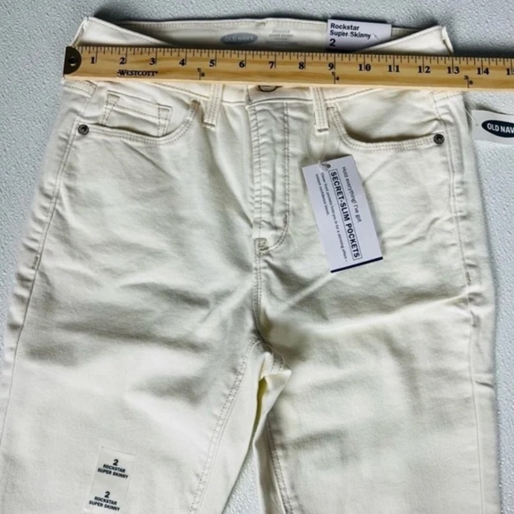 Old Navy High-Waisted Rockstar Super Skinny Off-White Ankle Jeans Size 2 NWT - Picture 6 of 12